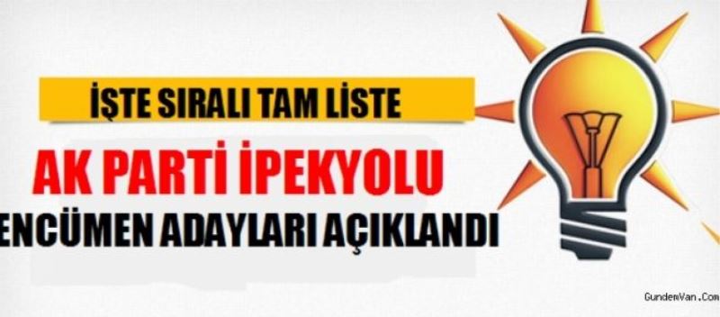 İşte Ak Parti İpekyolu Meclis Üyesi Adayları