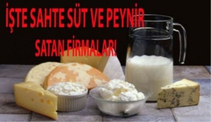 İşte Sahte Süt ve Peynir Satan Firmalar!