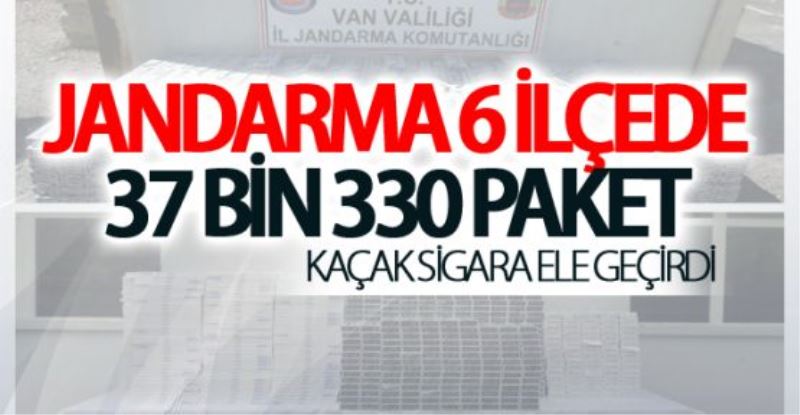 Jandarma 6 ilçede 37 bin 330 paket kaçak sigara ele geçirdi 