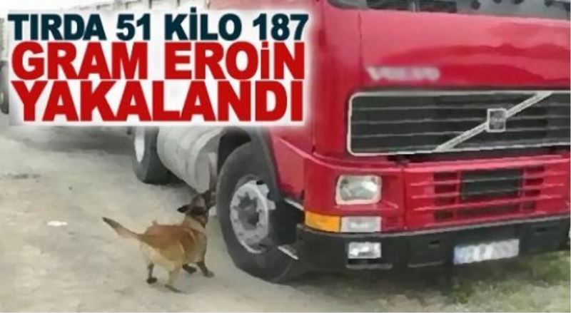 Jandarma tırda 51 kilo 187 gram eroin yakaladı