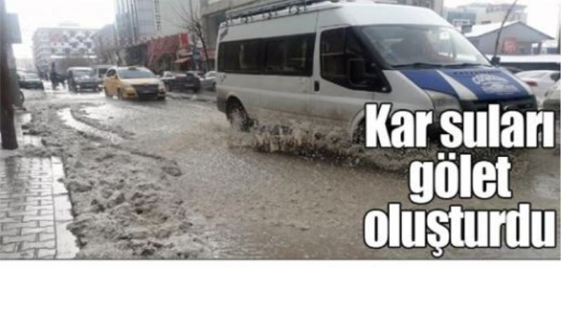 Kar suları gölet oluşturdu