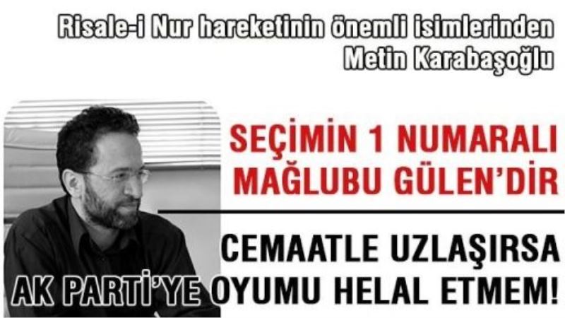 Karabaşoğlu: Cemaatle uzlaşırsa AK Parti