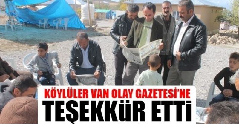 Köylüler Van Olay Gazetesi’ne teşekkür etti