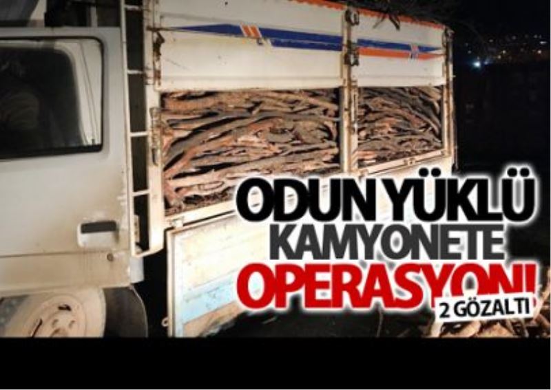 Odun yüklü kamyonete operasyon! 2 gözaltı 