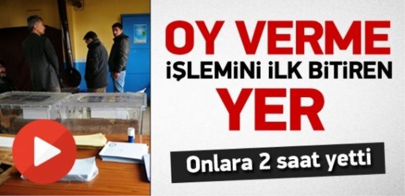 Seçimi En Erken Bitiren Yer