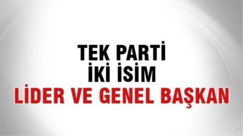 Tek parti iki isim; Lider ve Genel Başkan