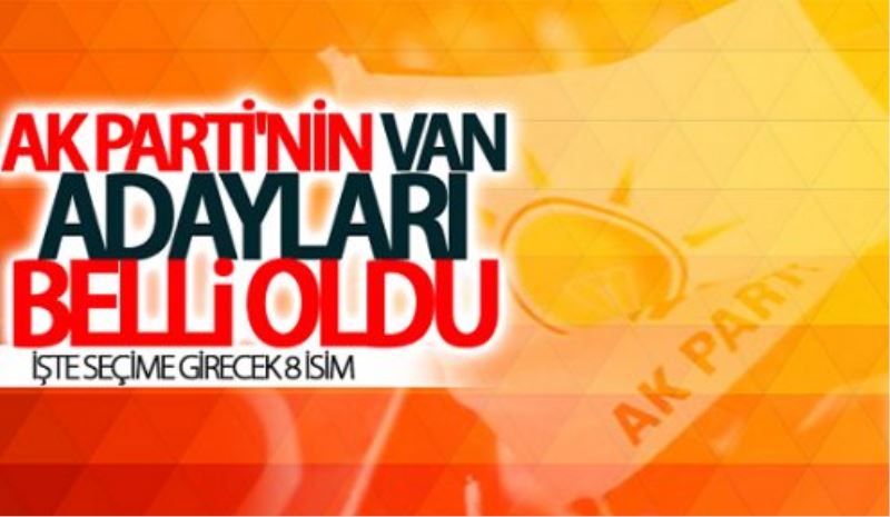 Van Ak Parti adayları belli oldu