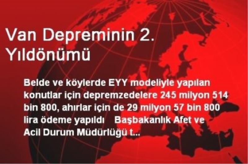 Van Depreminin 2. Yıldönümü