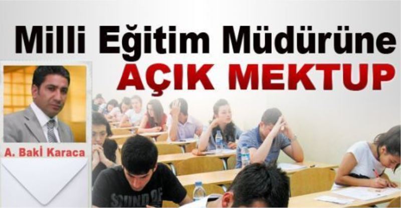 VAN MİLLİ EĞİTİM MÜDÜRÜ’NE AÇIK MEKTUP