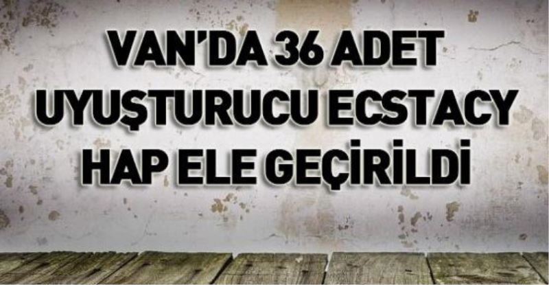 VAN’DA 36 ADET UYUŞTURUCU ECSTACY HAP ELE GEÇİRİLDİ