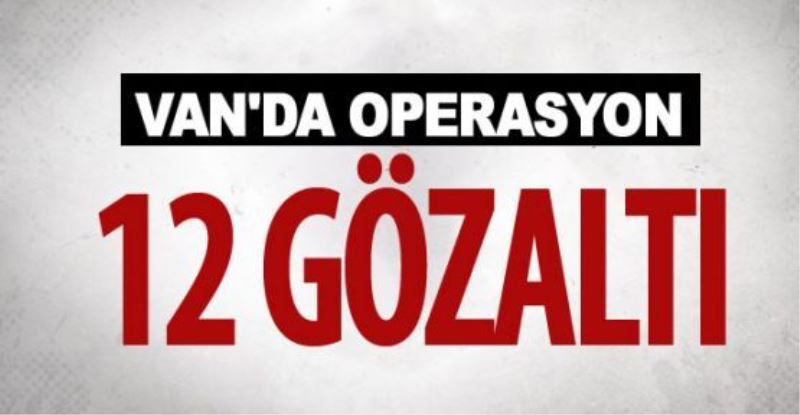 Van’da operasyon: 12 gözaltı