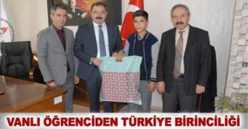 Vanlı öğrenciden Türkiye birinciliği